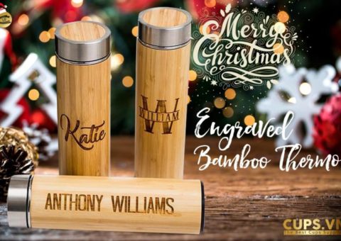 The meaningful Christmas gift - engraved bamboo thermos