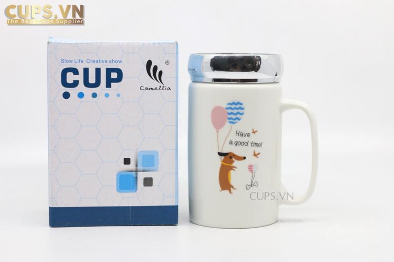 Ly sứ nắp gương giá sỉ tại cups.vn