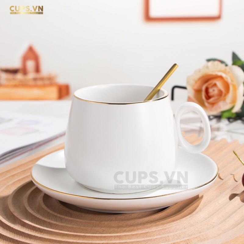Ly Gốm Viền Vàng Cao Cấp