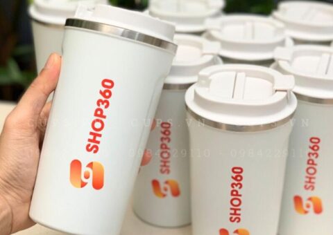 Ly Giữ Nhiệt Màu Trắng 500ml In Logo Theo Yêu Cầu