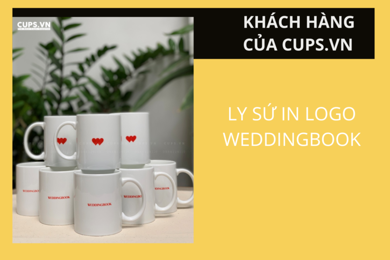 Ly sứ in logo WeddingBook