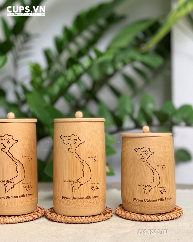 Xưởng sản xuất ly tre cao cấp tại Việt Nam – Ly tre hấp CO2 màu nâu thẫm