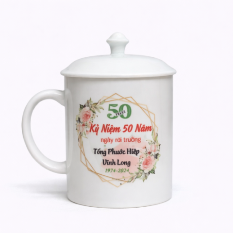 Ly sứ Minh Long kèm nắp sang trọng, giải pháp quà tặng chuyên nghiệp giúp nâng tầm hình ảnh thương hiệu