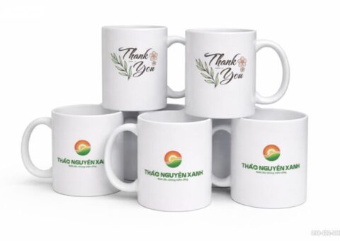 Ly sứ Basic in logo thương hiệu làm quà tặng sự kiện