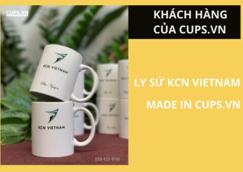 Cốc Sứ Trắng In Logo KCN – Quà Tặng Doanh Nghiệp Khu Công Nghiệp