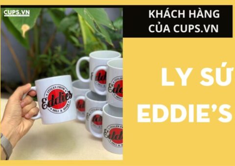 Ly sứ in logo EDDIE’S được sản xuất tại Cups.vn – giải pháp quà tặng và sản phẩm thương hiệu chất lượng cao.